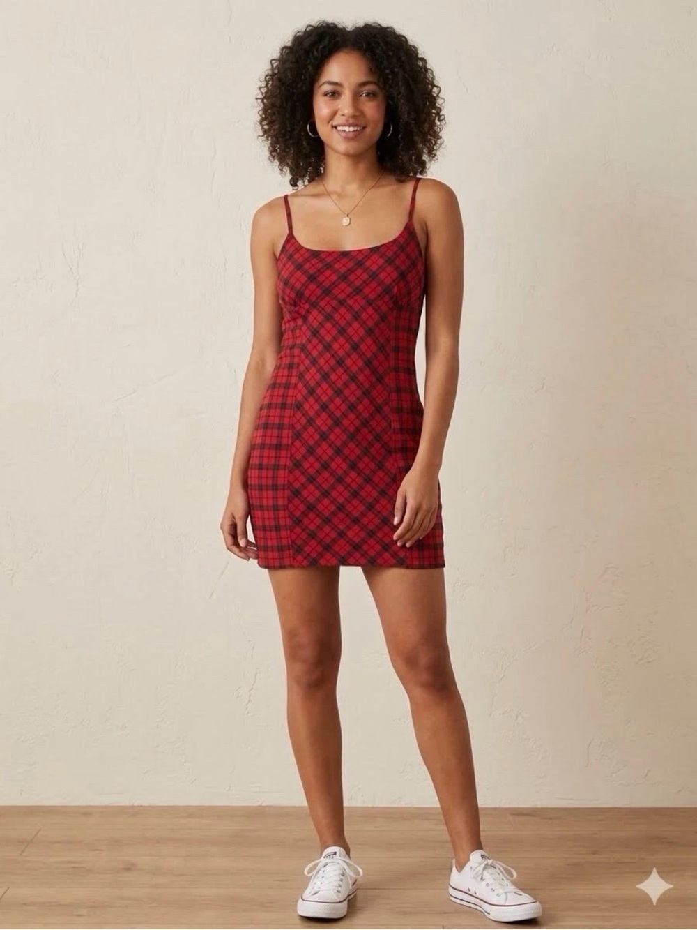 Wild Fable Red Plaid Slip Mini Dress